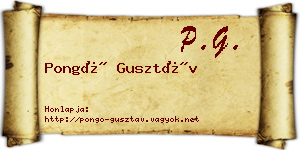 Pongó Gusztáv névjegykártya